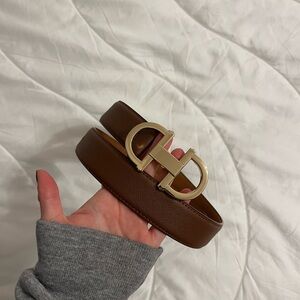 Aldo Brown Belt with Gold Buckle